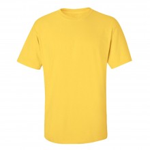 0 Yaka Kısa Kollu Sarı T-Shirt 