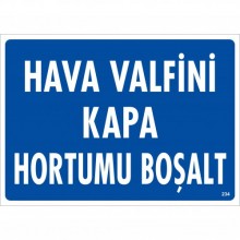 Hava Valfini Kapa Hortumu Boşalt