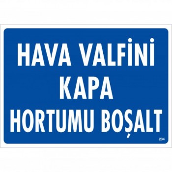 Hava Valfini Kapa Hortumu Boşalt