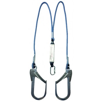 KA231 BA Çift Kollu Statik Halatlı Lanyard Büyük Alüminyum Kancalı